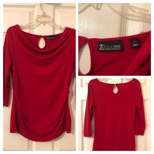 7th Avenue Red Drape Top